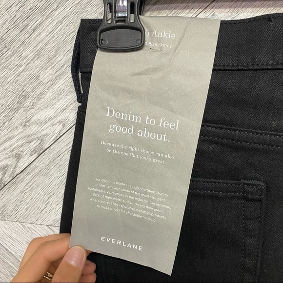 Everlane | The Mid Rise Skinny Jean Black Size 25 - Picture 8 of 9